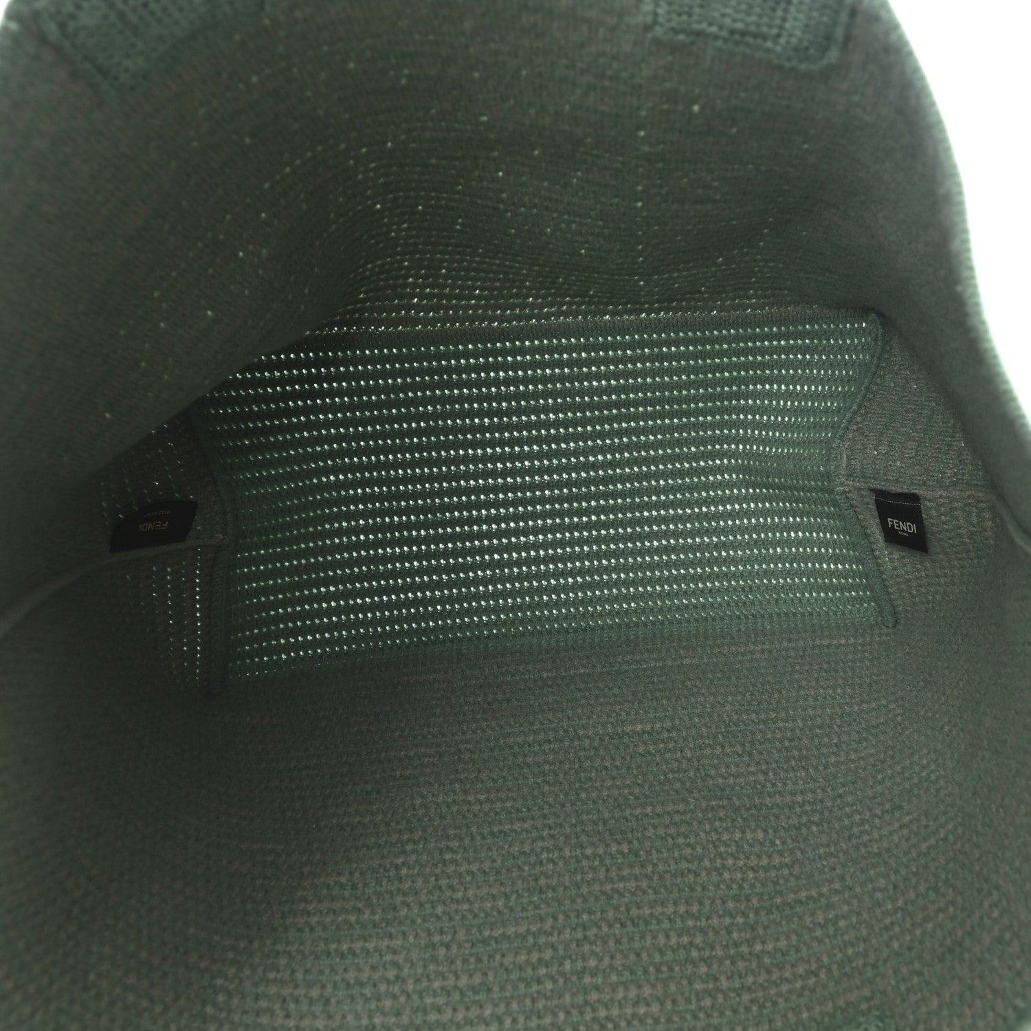 Fendi Cashmere Knit FF Large Shopper Tote Verde Islanda 4 of 9