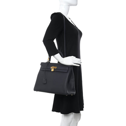 Hermes Togo Kelly Retourne 35 Bleu Nuit 2 of 11