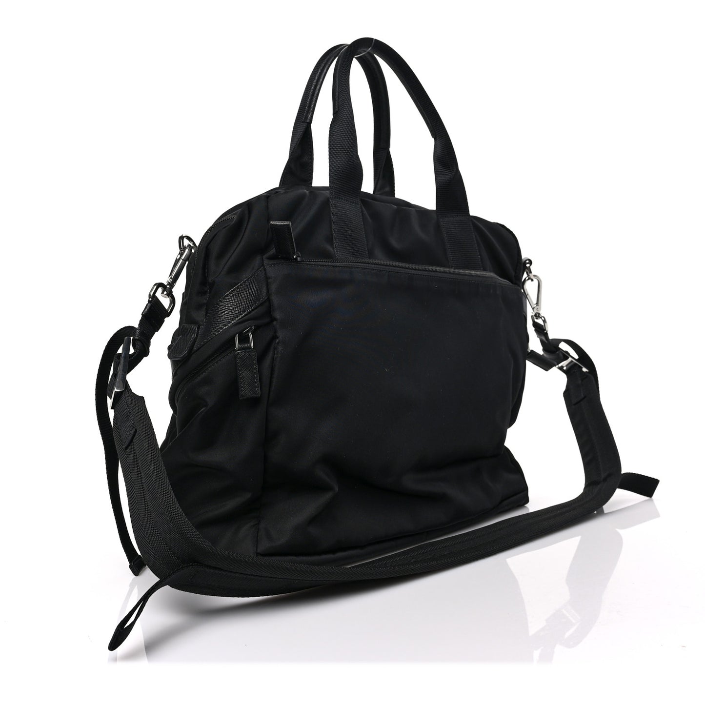 Tessuto Nylon Saffiano Briefcase Black