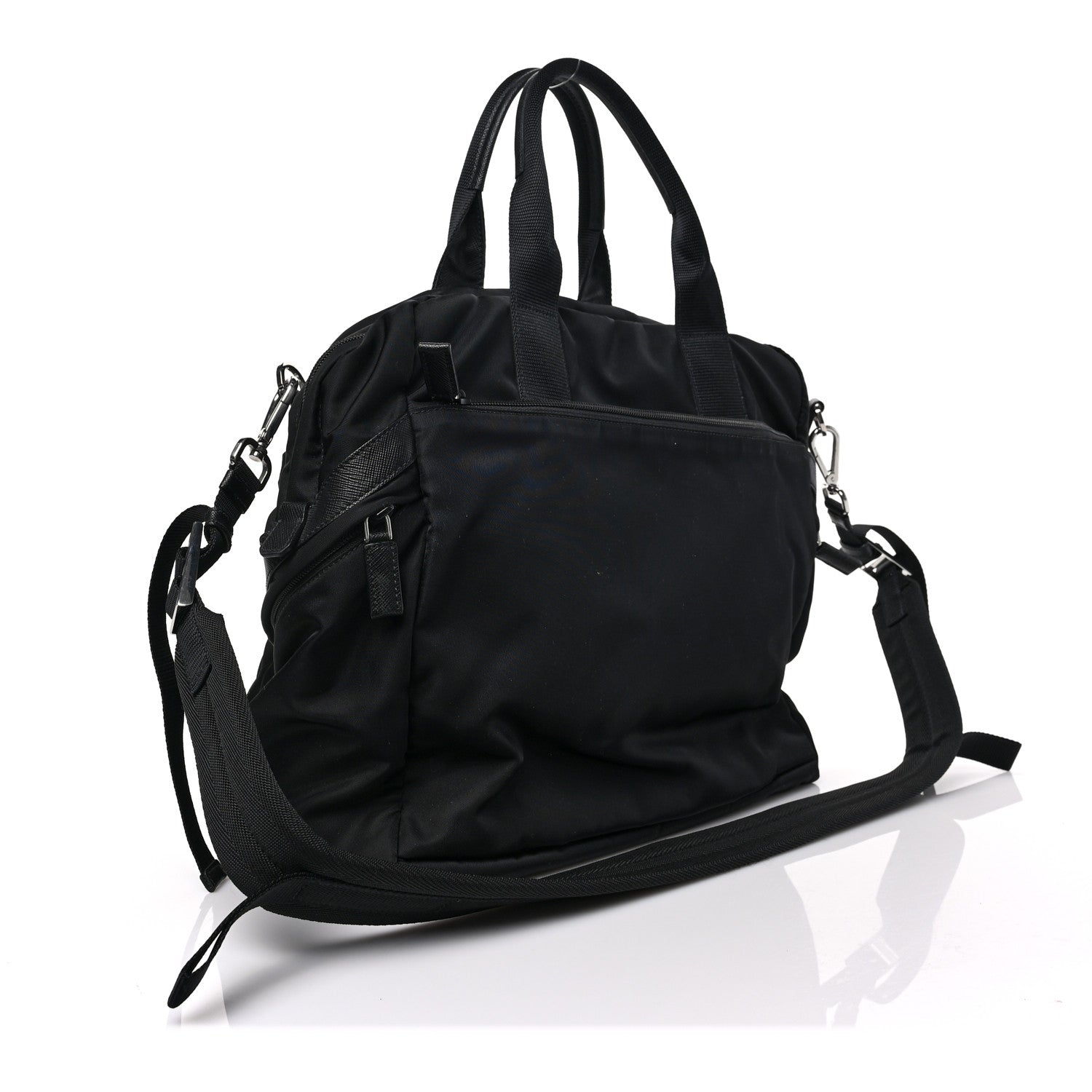 Prada Tessuto Nylon Saffiano Briefcase Black 3 of 8