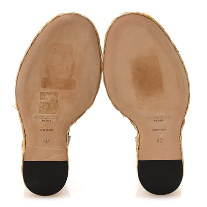 Saint Laurent Calfskin Cassandra 105 Espadrille Wedges 40 Chocolate 6 of 10