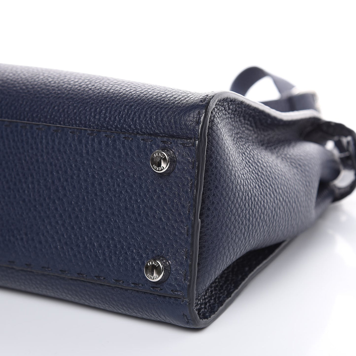 Cuoio Romano Selleria Medium Peekaboo Iconic Satchel Blue Notte