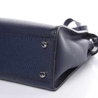 Fendi Cuoio Romano Selleria Medium Peekaboo Iconic Satchel Blue Notte 9 of 11