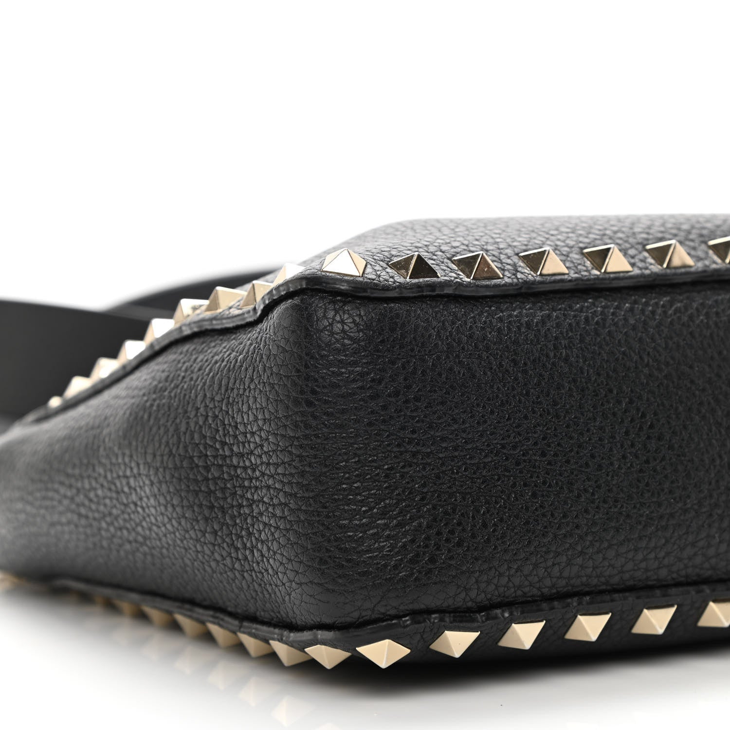 Valentino Garavani Pebbled Calfskin Mini Rockstud Flip-Lock Messenger Bag Black 8 of 14
