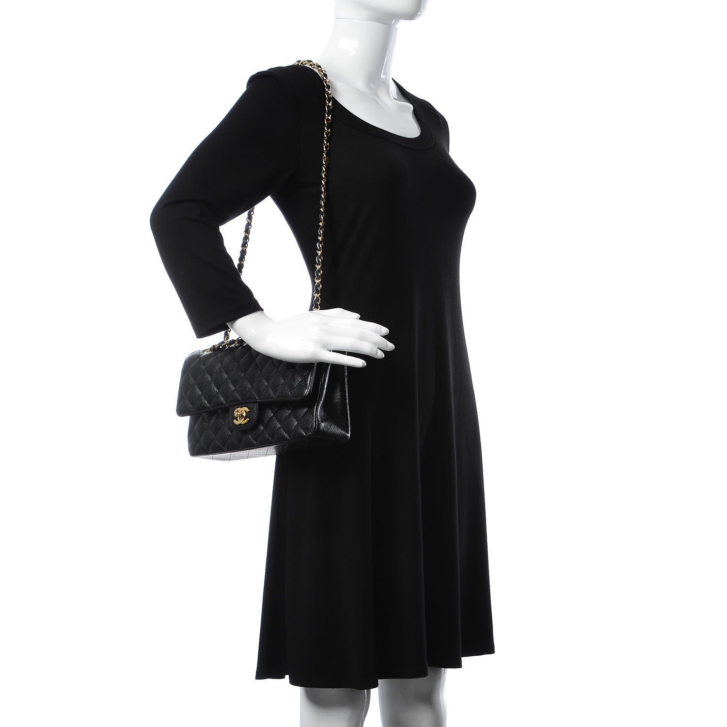 Chanel Caviar Quilted Medium Double Flap Black 3 of 9