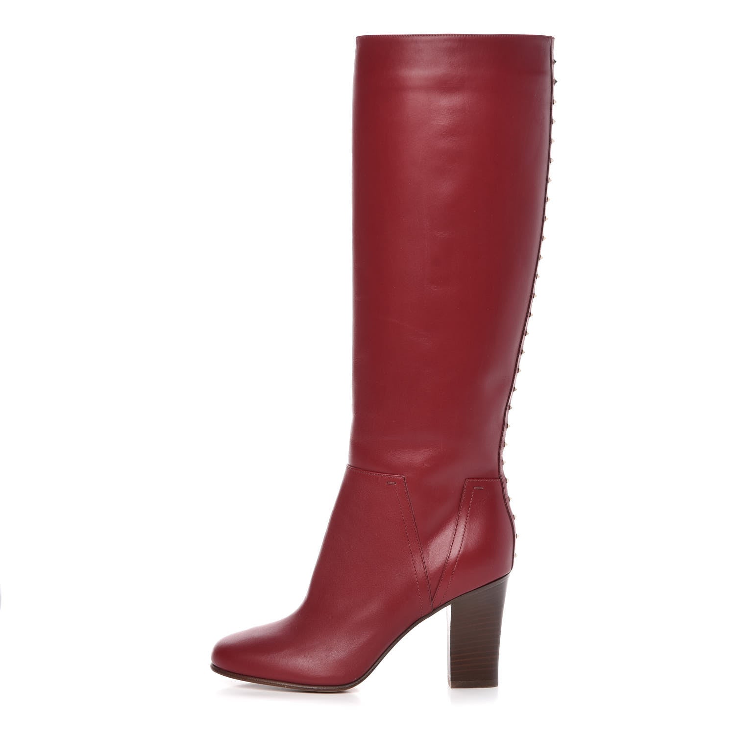 Valentino Garavani Vitello Lovestud Knee High 85mm Boots 36.5 Rosso Valentino 1 of 12