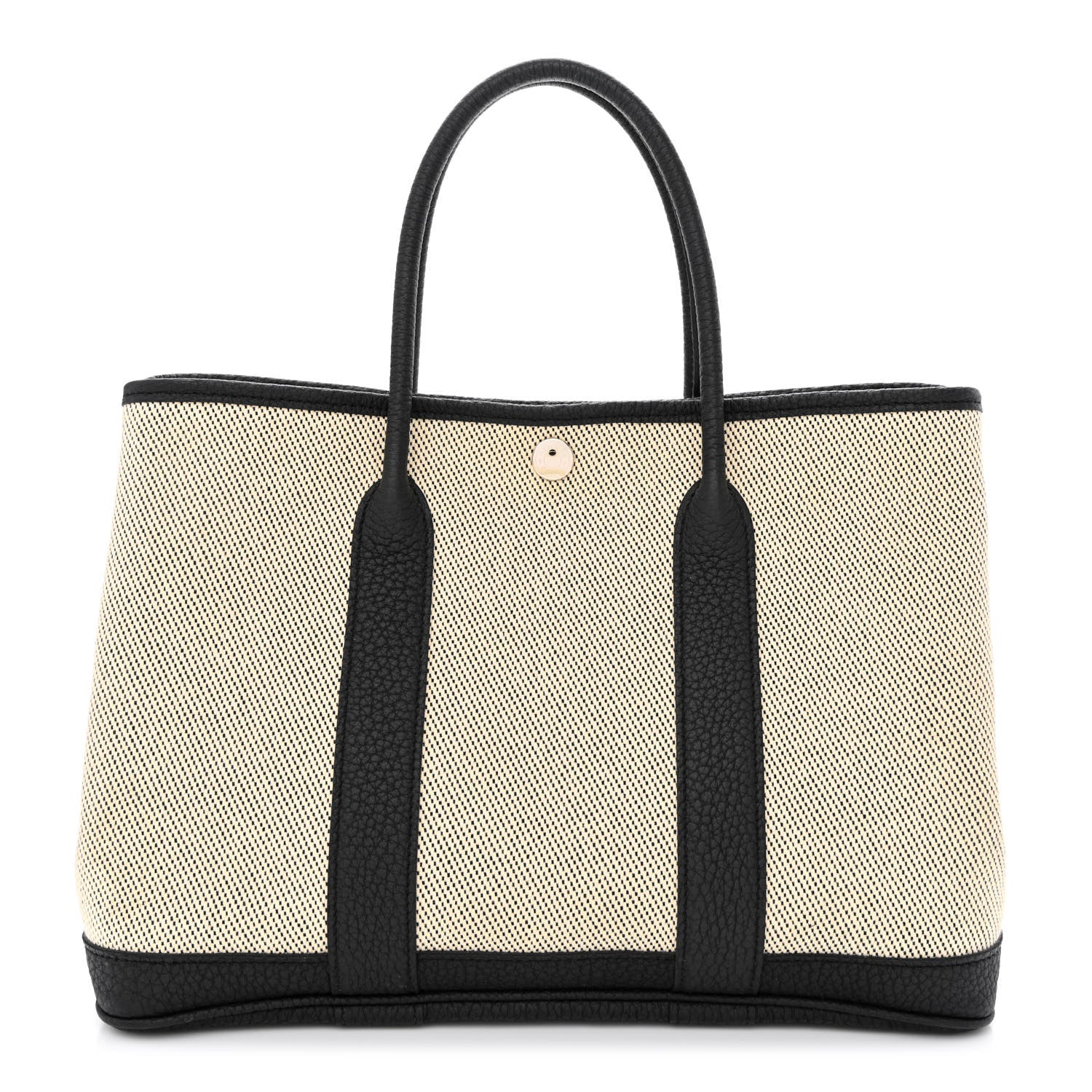 Hermes Twill H Negonda Garden Party 30 TPM Tote Ecru Black 1 of 10