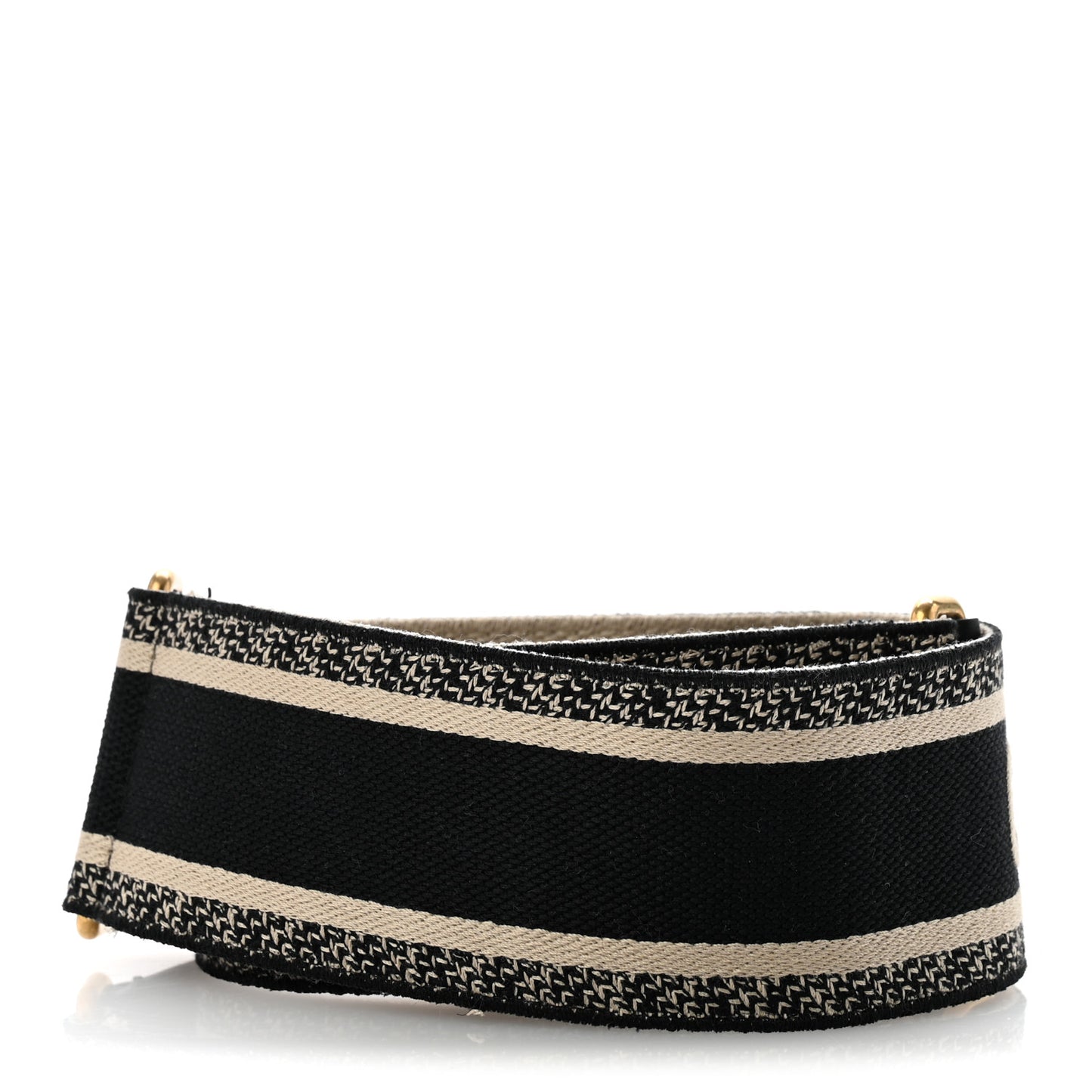 Canvas Embroidered Shoulder Strap Black