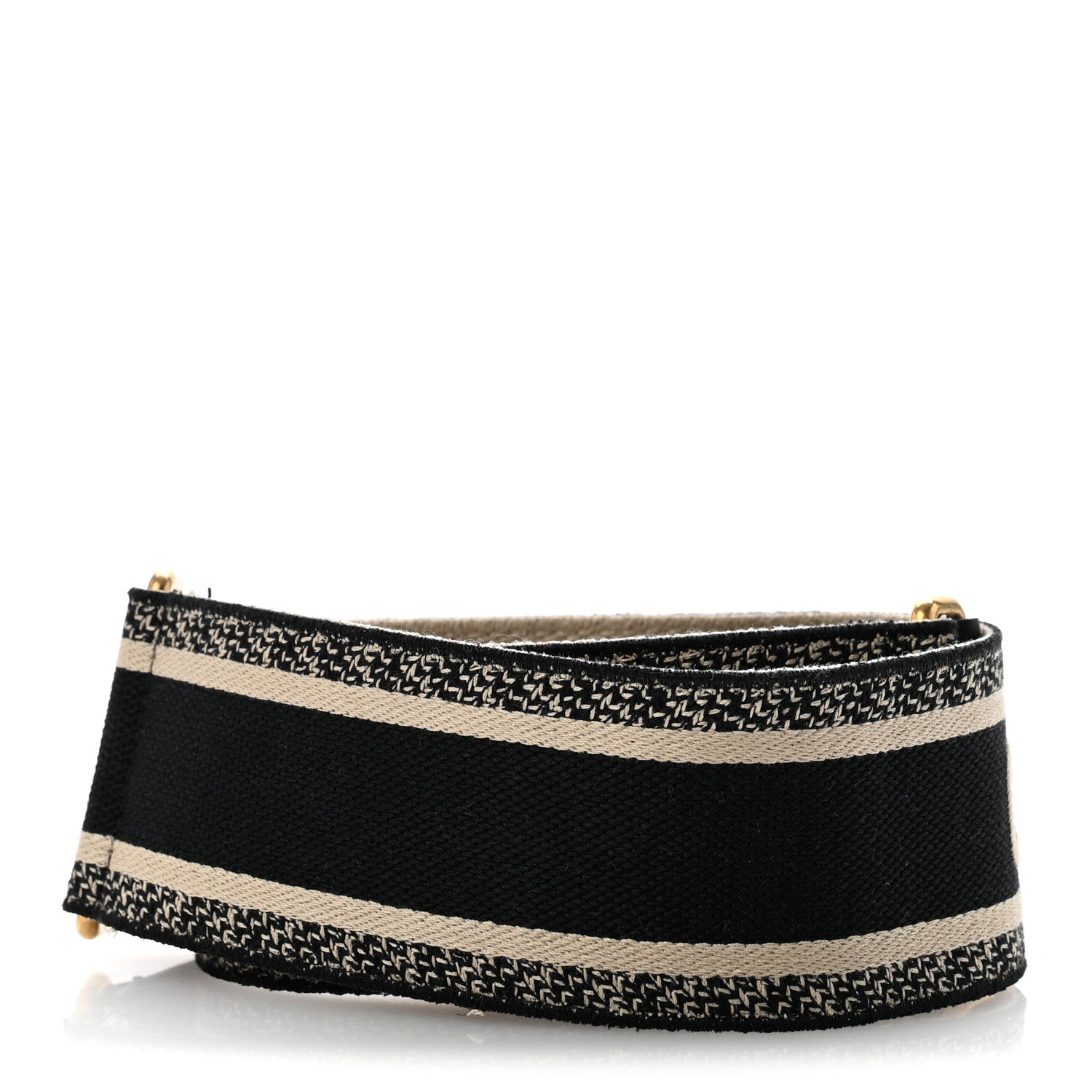 Christian Dior Canvas Embroidered Shoulder Strap Black 2 of 7