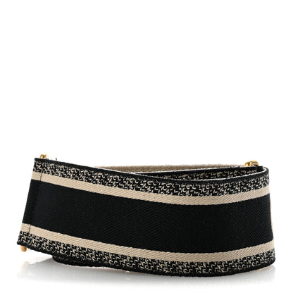 Christian Dior Canvas Embroidered Shoulder Strap Black 2 of 7