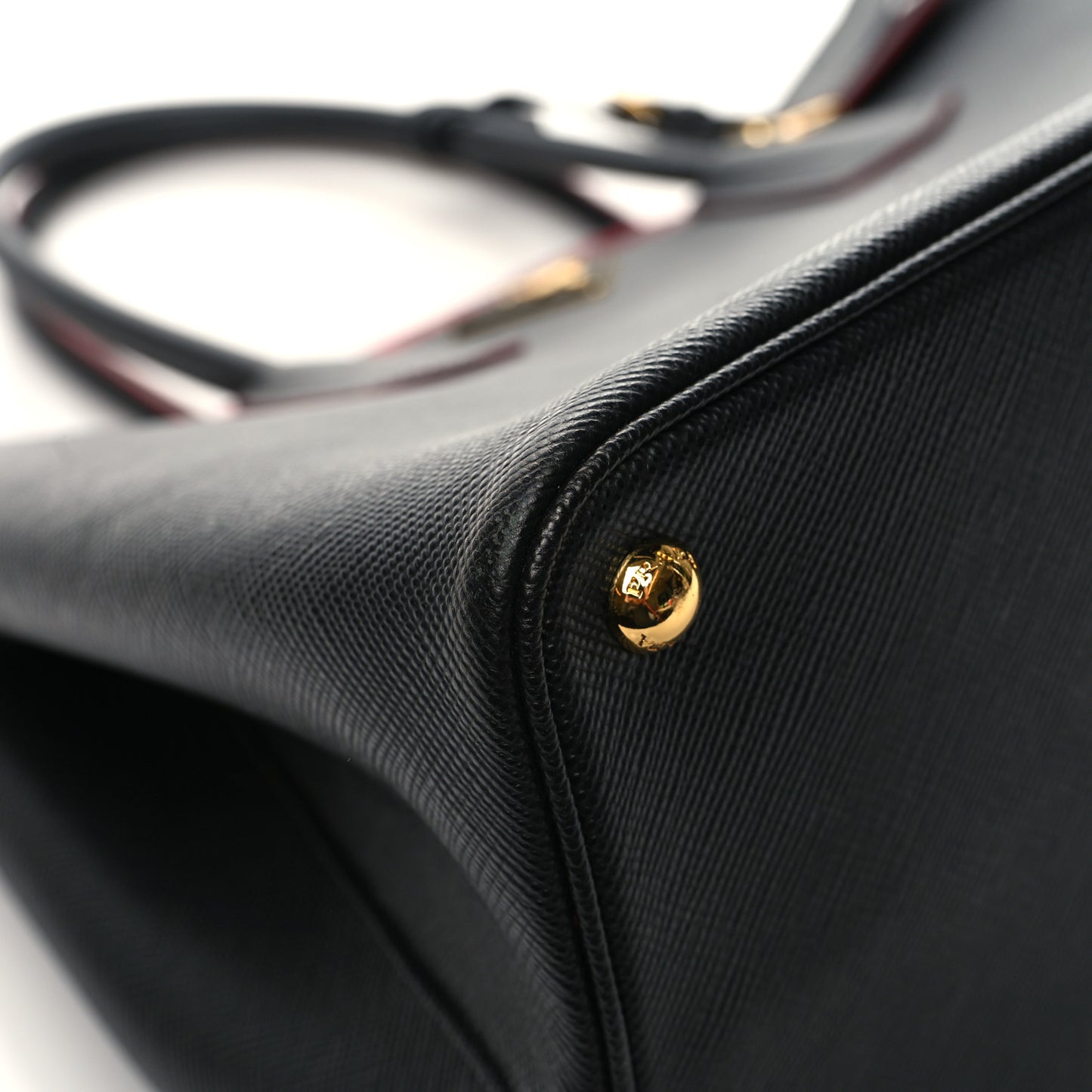 Saffiano Cuir Large Double Bag Black Fuoco