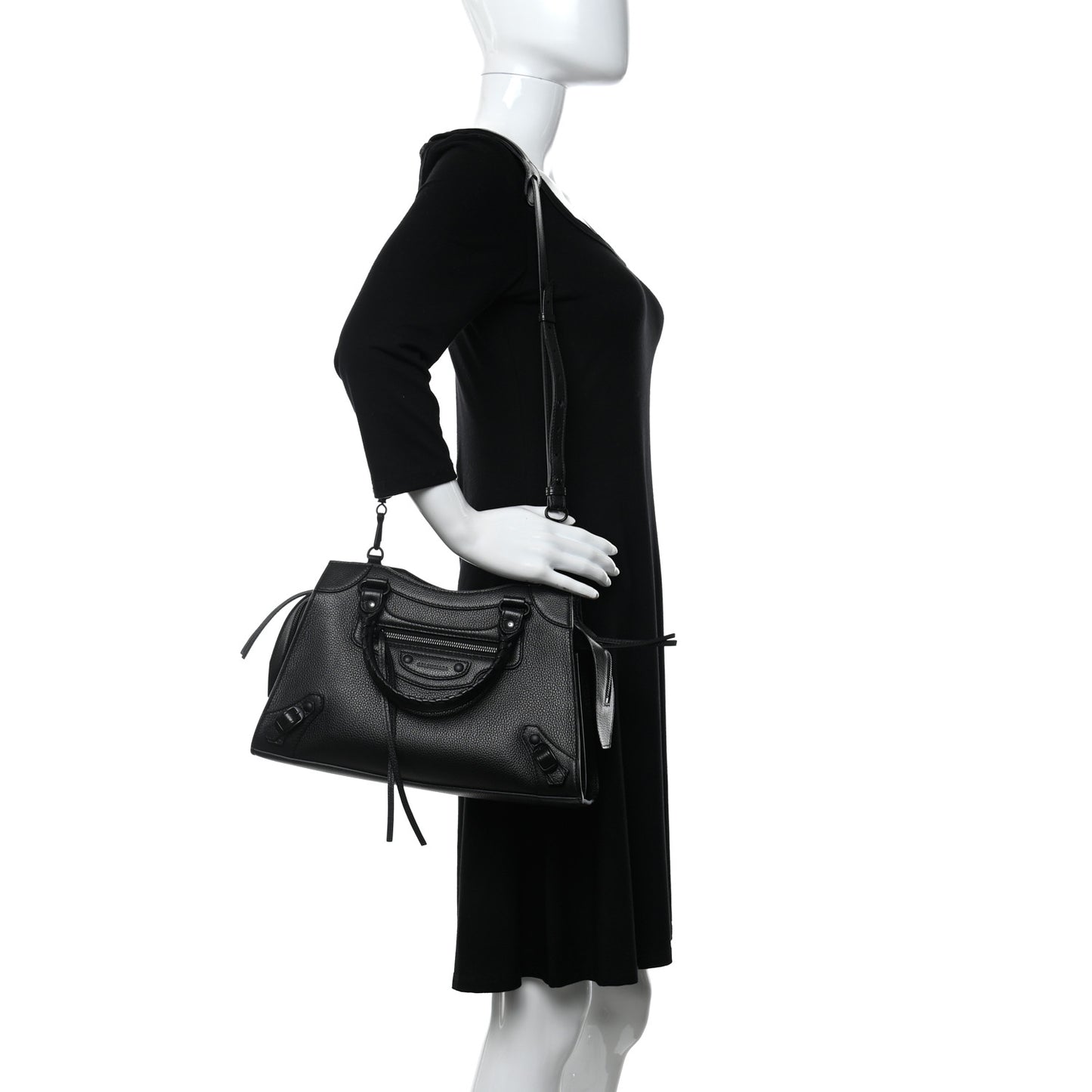 Grained Calfskin Neo Classic Black Hardware S City Black