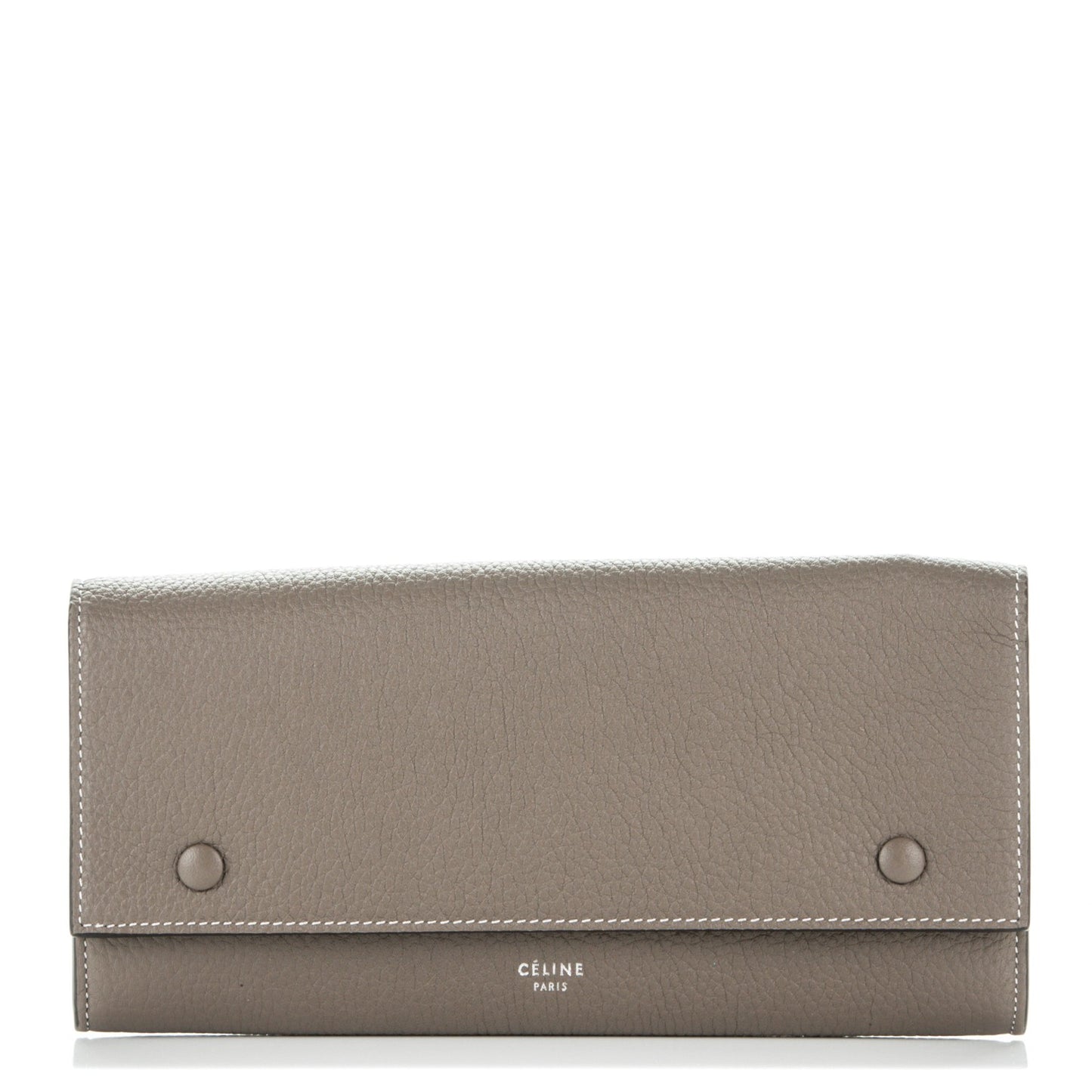 Drummed Calfskin Large Multifunction Flap Wallet Souris