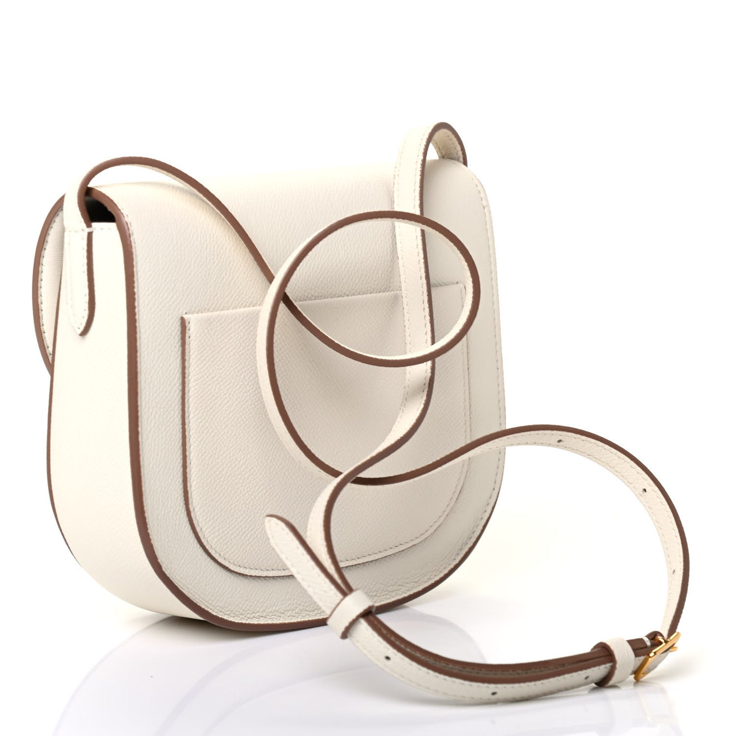 Grained Calfskin Small Trotteur White