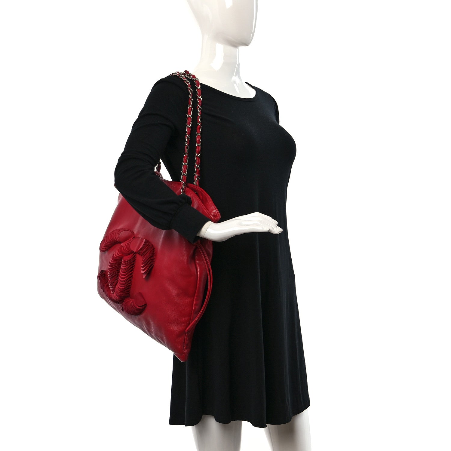 Chanel Lambskin Disc Bonbons Tote Red 2 of 8