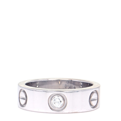 Cartier 18K White Gold 3 Diamond 5.5mm LOVE Ring 49 4.75 1 of 6