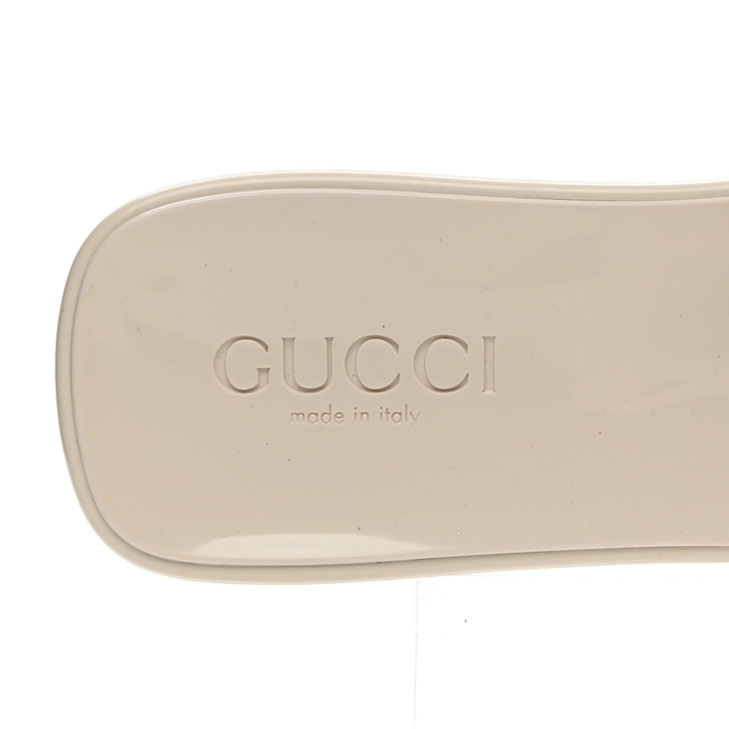 Gucci Rubber Gucci Logo Womens Platform 20/60mm Slide Sandals 38 Mystic White 7 of 10