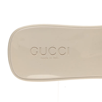 Gucci Rubber Gucci Logo Womens Platform 20/60mm Slide Sandals 38 Mystic White 7 of 10