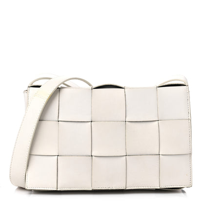 Bottega Veneta Lambskin Maxi Intrecciato Cassette Crossbody Bag White 1 of 14