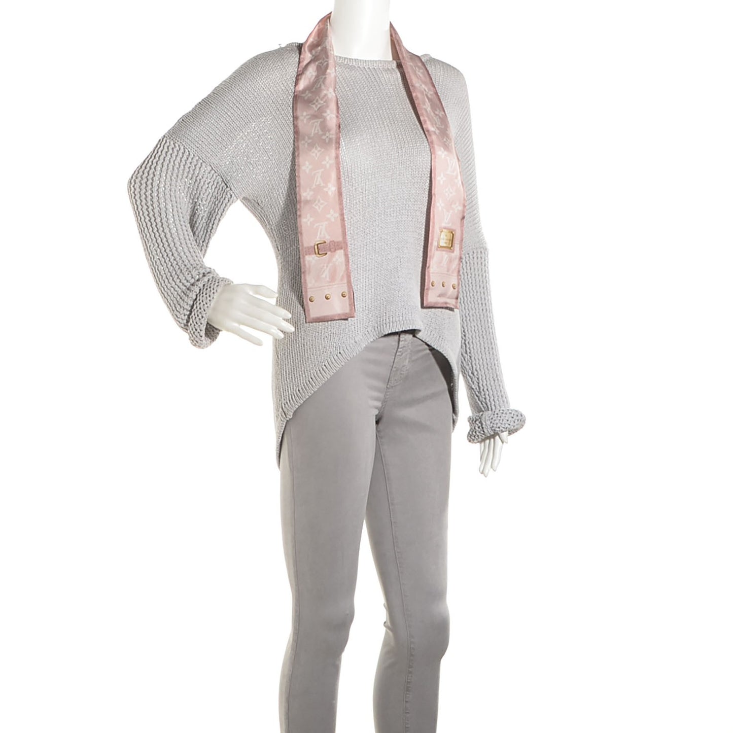 Silk Monogram New Denim Bandeau Rose Clair