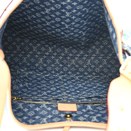 Louis Vuitton Monogram Denim CarryAll MM Blue 6 of 11