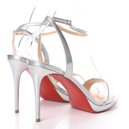 Christian Louboutin Specchio Laser Loubi Queen 100 Platform Sandals 38 Silver 4 of 8