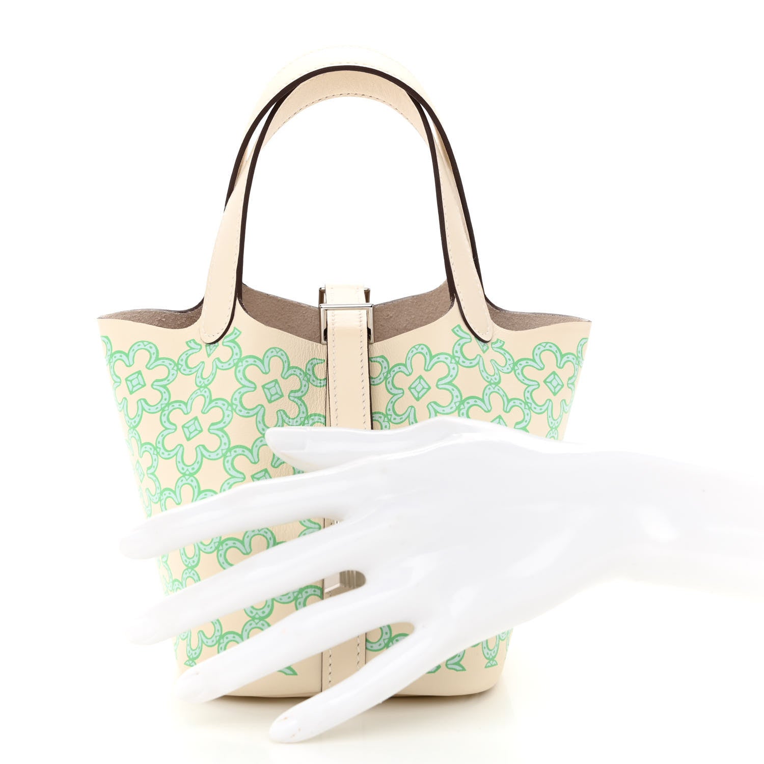 Hermes Swift Micro Lucky Daisy Picotin Lock Nata Vert 2 of 11