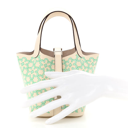 Hermes Swift Micro Lucky Daisy Picotin Lock Nata Vert 2 of 11