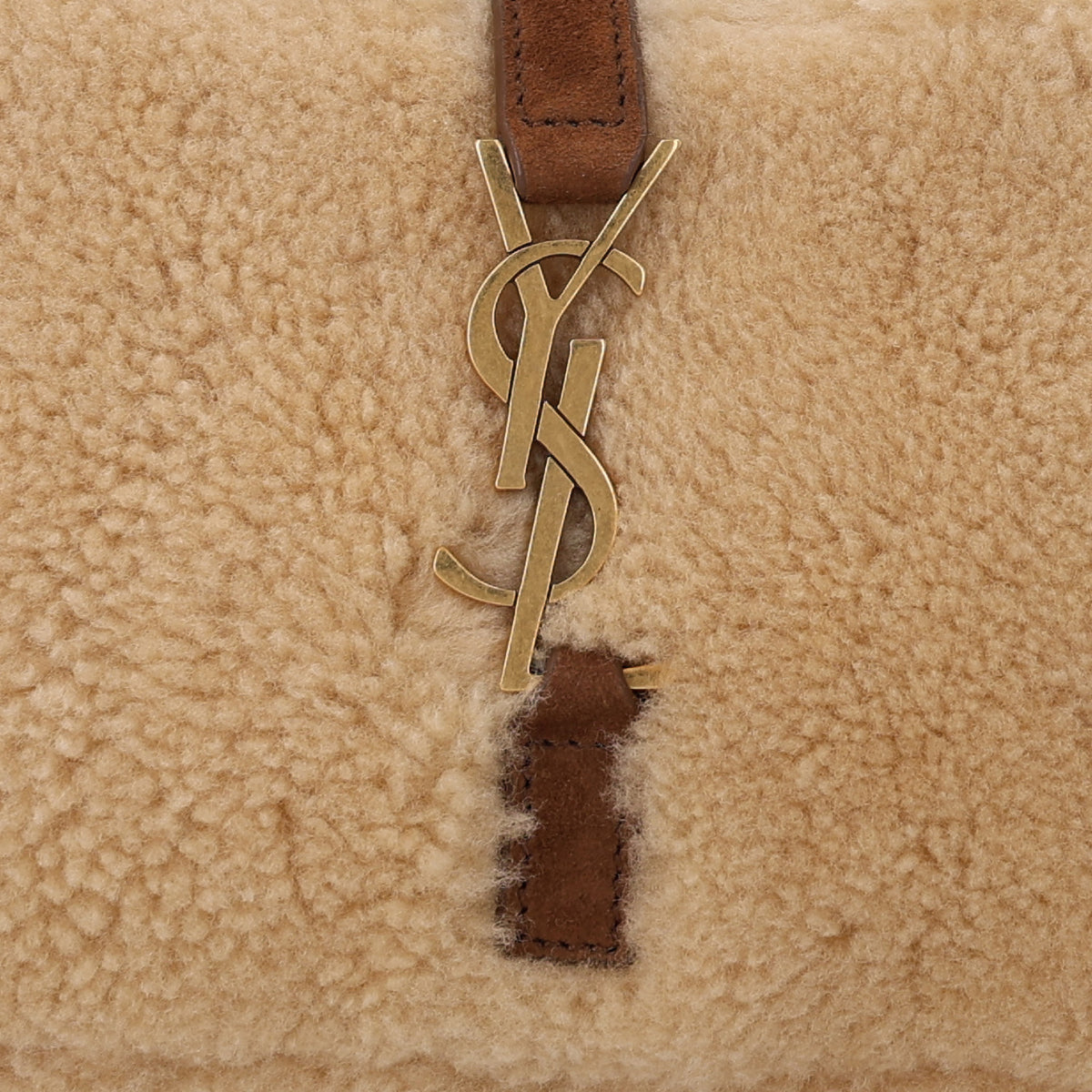 Shearling Le 5 A 7 Mini Hobo Natural Beige