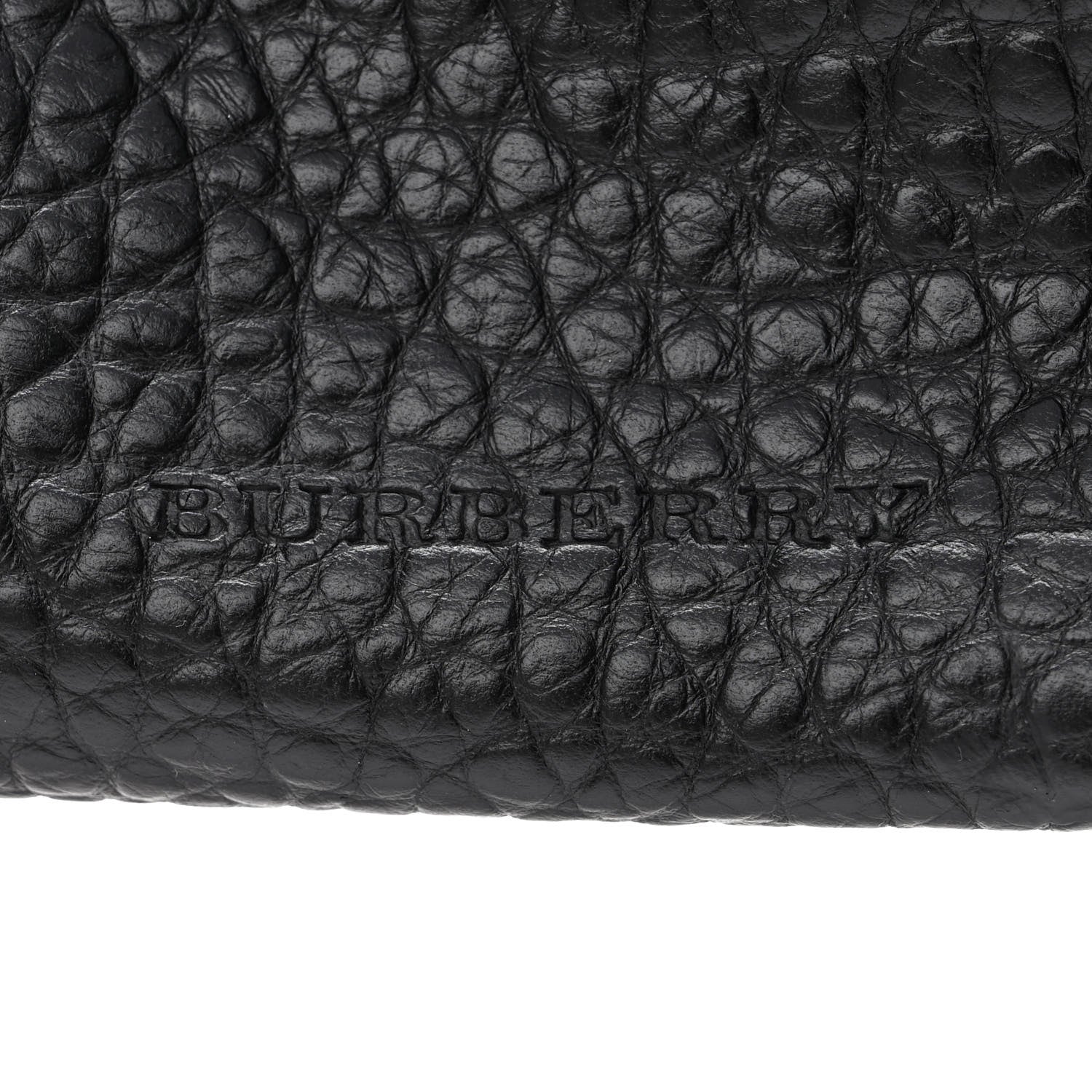 Burberry Signature Grain Calfskin Check Embossed Small Canterbury Tote Black 8 of 17