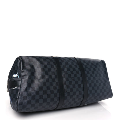 Louis Vuitton Damier Graphite World Map Keepall Bandouliere 50 3 of 10