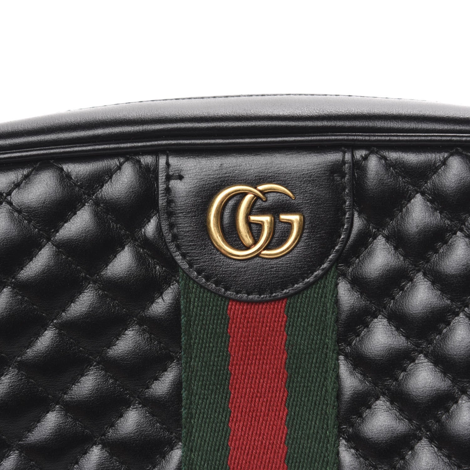 Gucci Calfskin Web Trapuntata Small GG Shoulder Bag Black 10 of 10