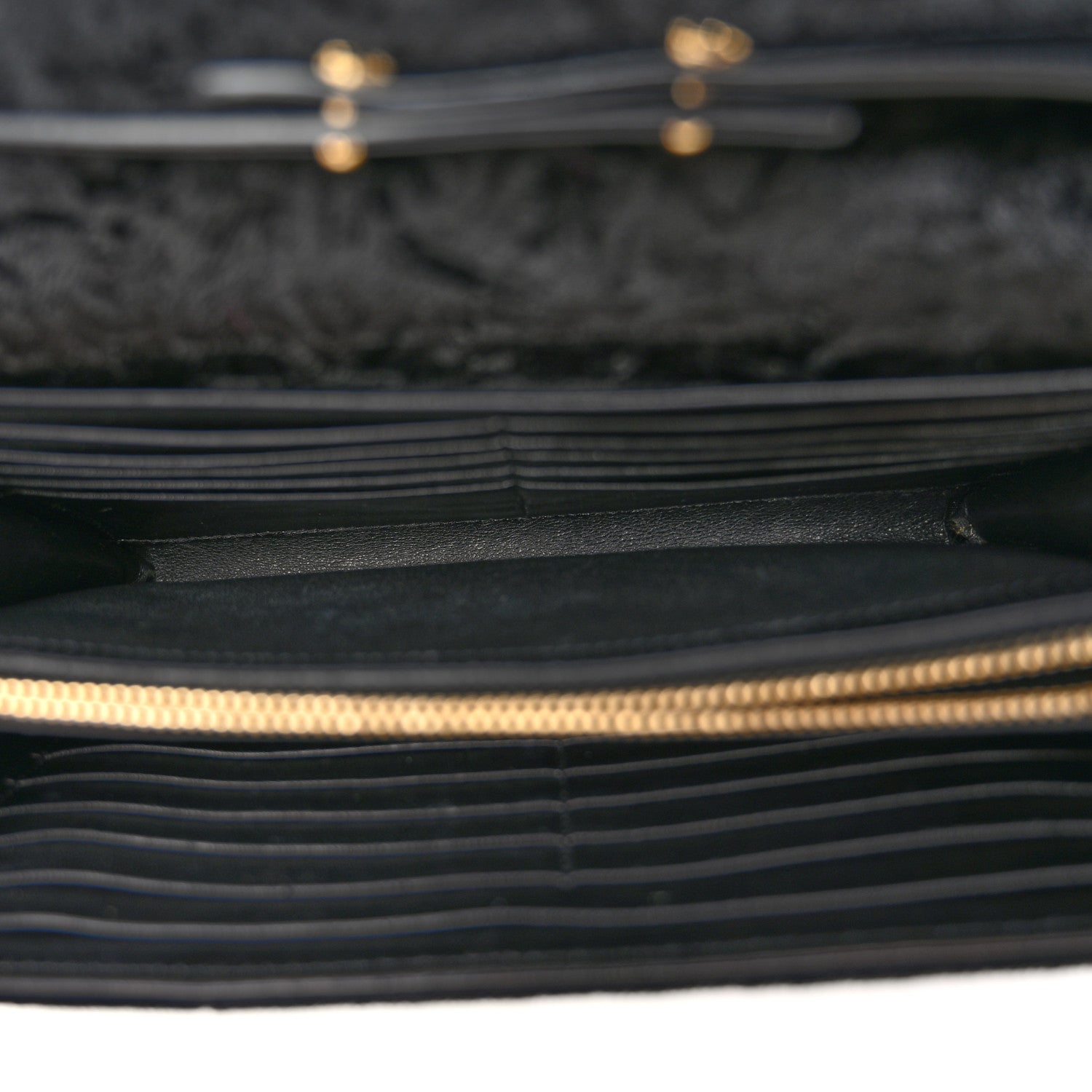Saint Laurent Velvet Monogram Chain Wallet Black 8 of 11