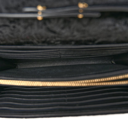 Saint Laurent Velvet Monogram Chain Wallet Black 8 of 11