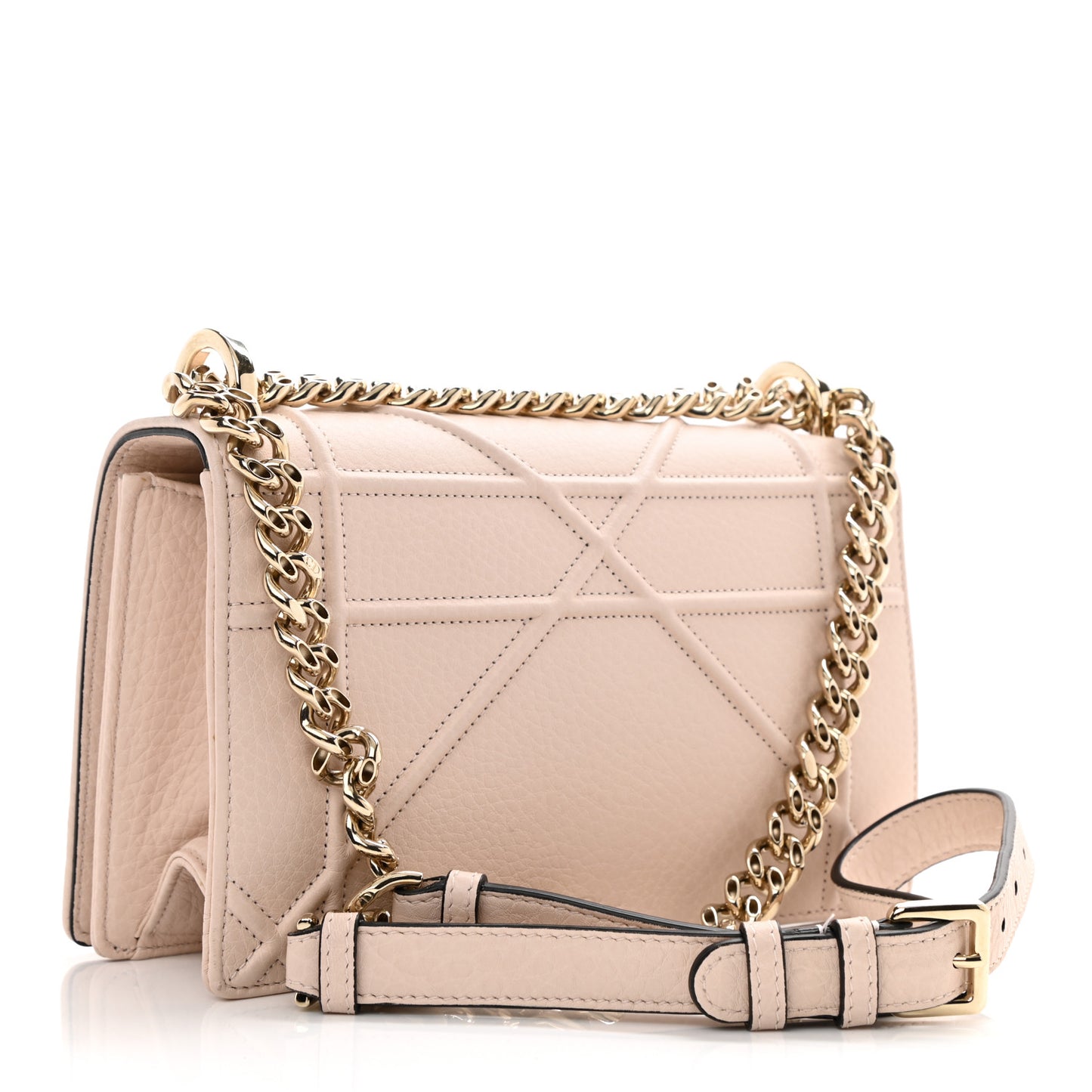 Grained Calfskin Small Diorama Flap Bag Rose Poudre