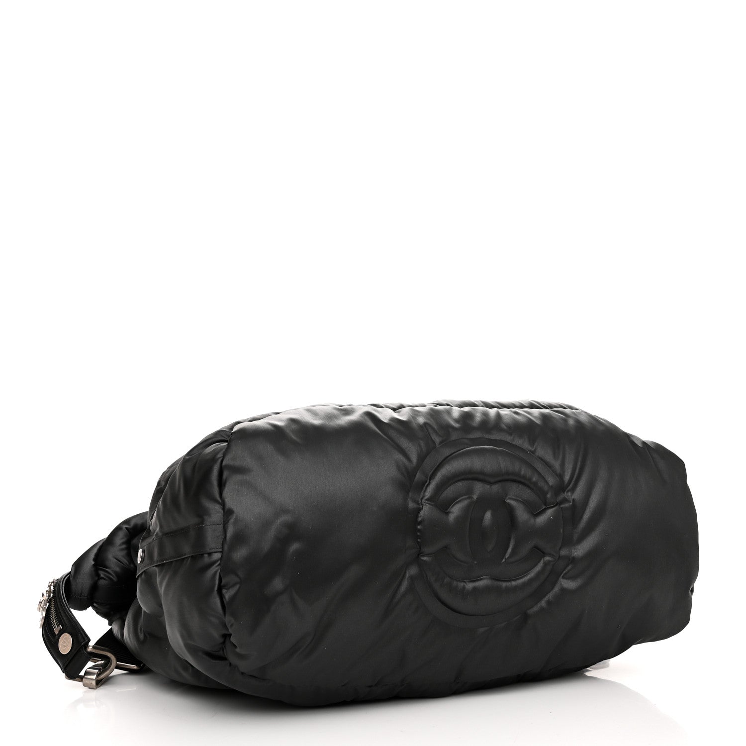 Chanel Nylon Embossed Doudoune Bowling Bag Black 4 of 16