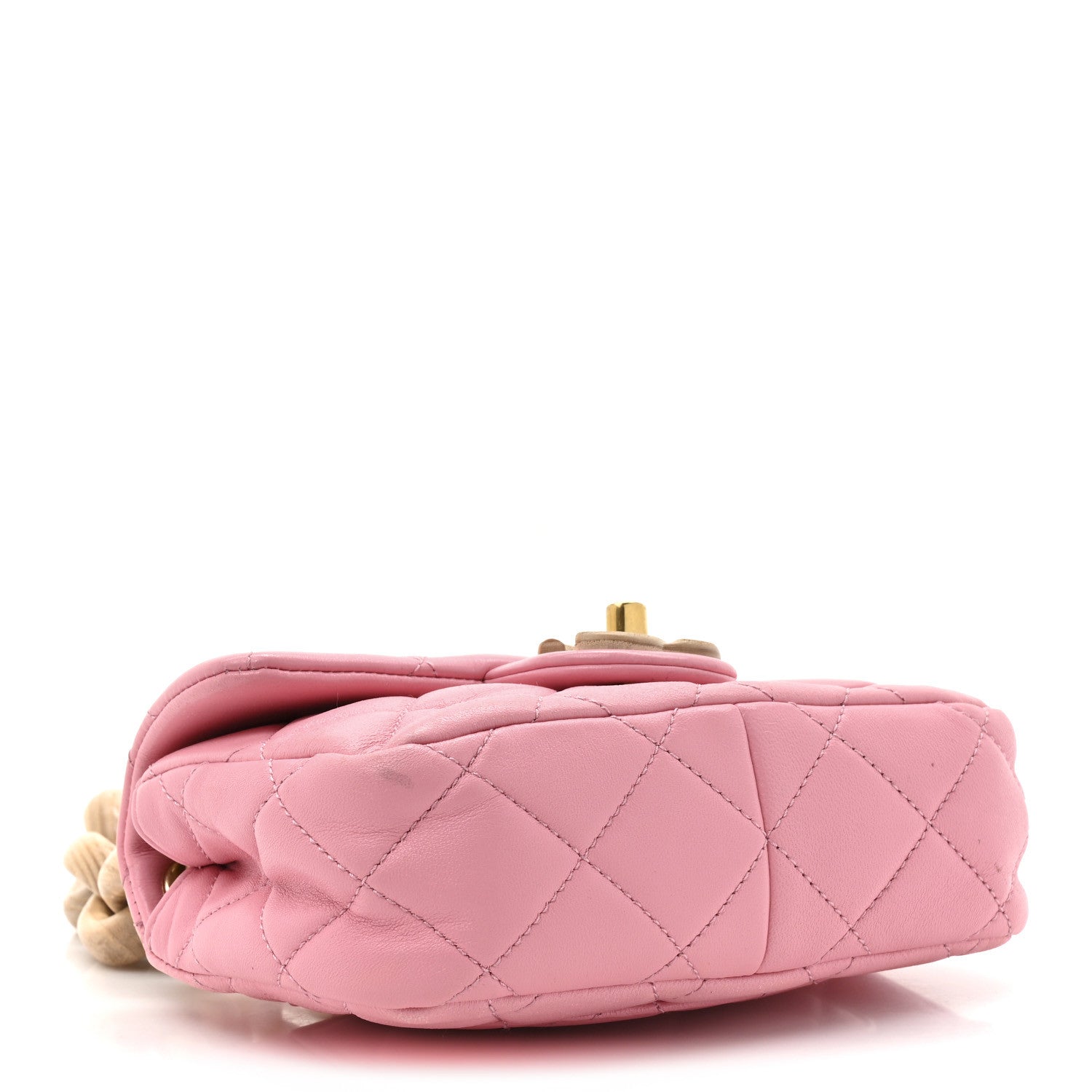 Chanel Lambskin Wenge Quilted Mini Fashion Wood Square Flap Pink 7 of 29