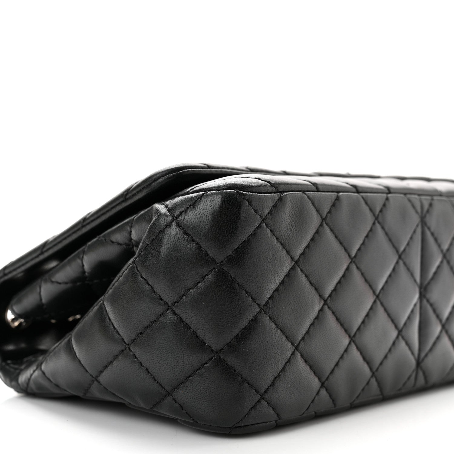 Chanel Lambskin Surpique Chevron Medium Single Flap Black 9 of 10