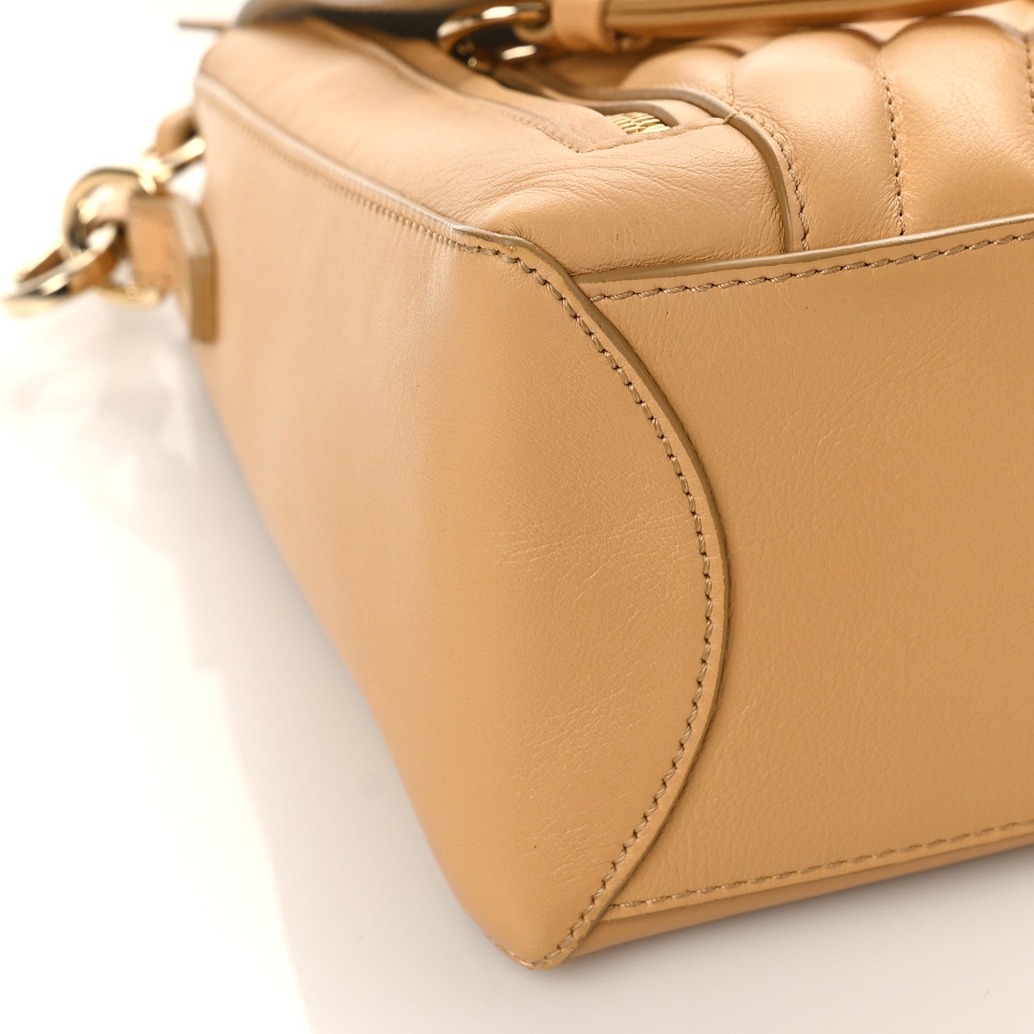 Chloe Smooth Calfskin Quilted Small Faye Day Shoulder Bag Bleached Brown 7 of 10