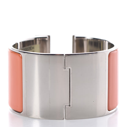 Hermes Enamel Extra Wide Clic Clac H Bracelet PM Blanc Mango 3 of 5