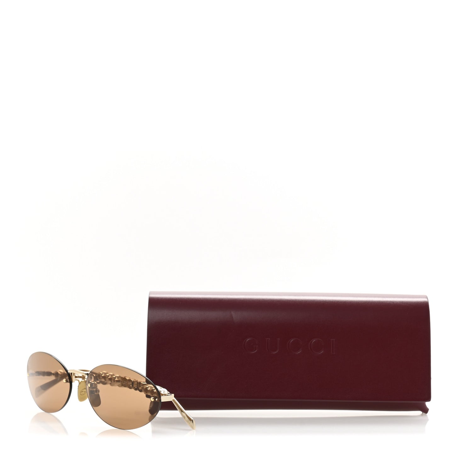 Metal Pearl Oval Sunglasses GG1922S Gold