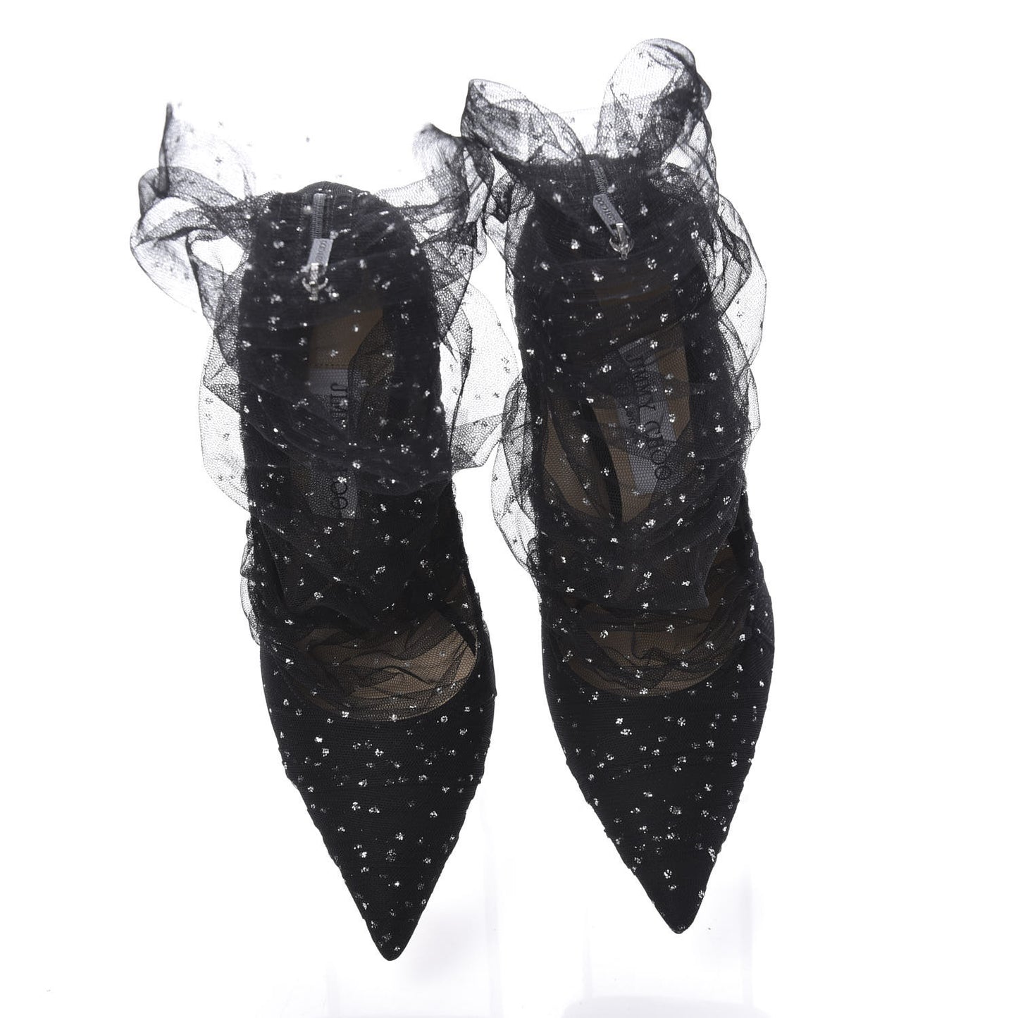Suede Tulle Lavish 100 Pumps 37.5 Black Silver