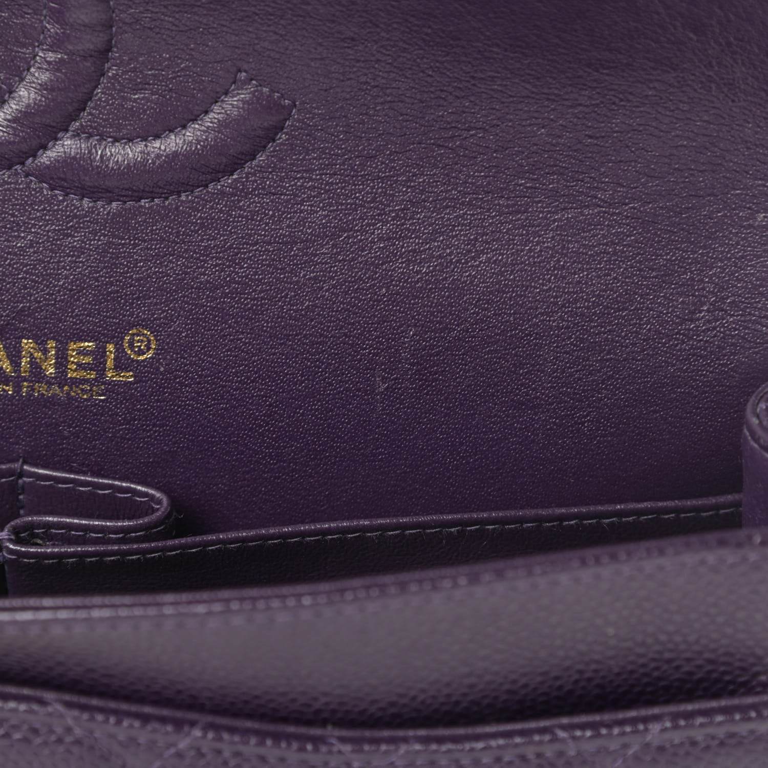 Chanel Caviar Quilted Medium Double Flap Dark Purple 14 of 16