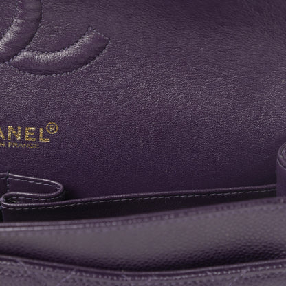 Chanel Caviar Quilted Medium Double Flap Dark Purple 14 of 16