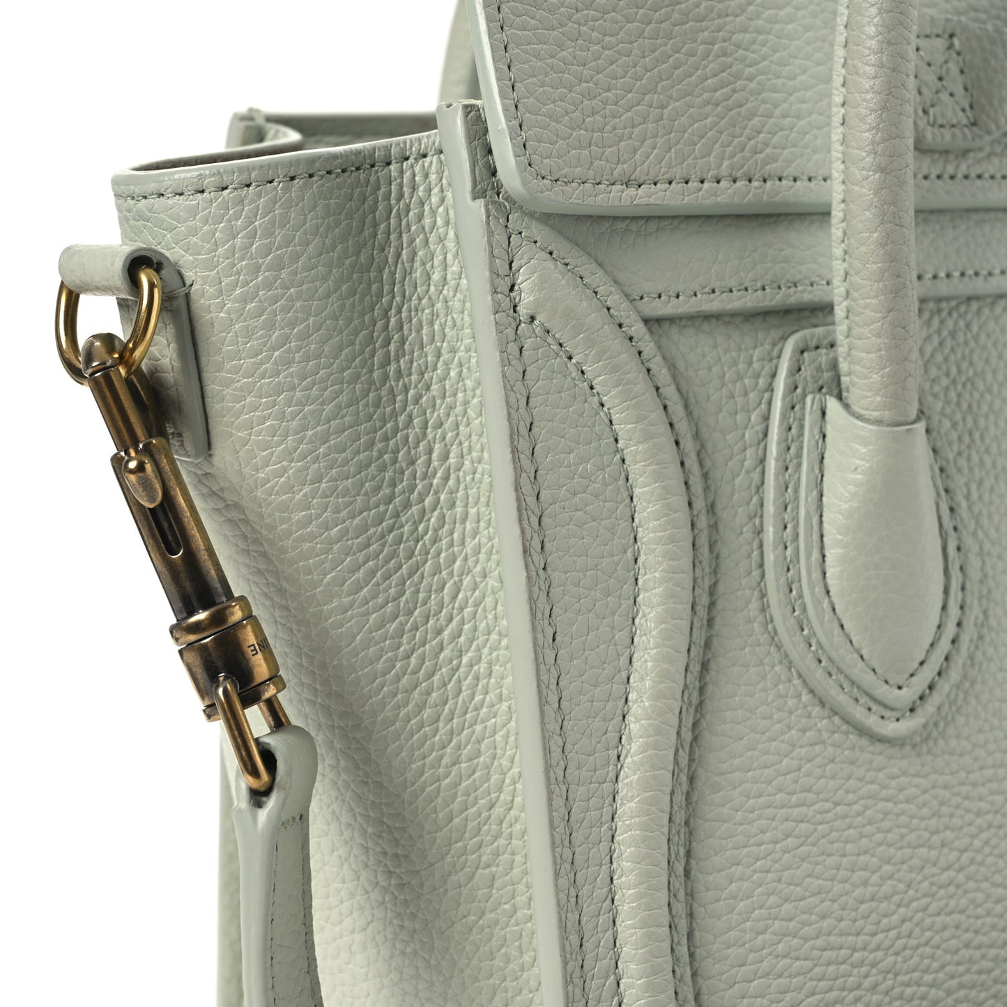 Drummed Calfskin Nano Luggage Vert D'eau