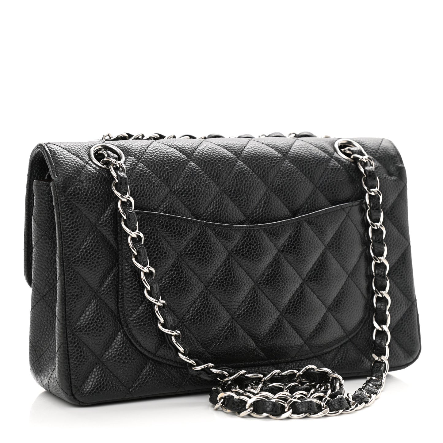 Caviar Quilted Small Double Flap Black