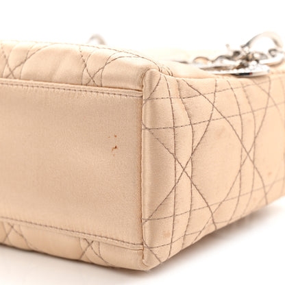 Christian Dior Satin Swarovski Crystal Acrylic PVC Cannage Mini Lady Dior Beige 8 of 11