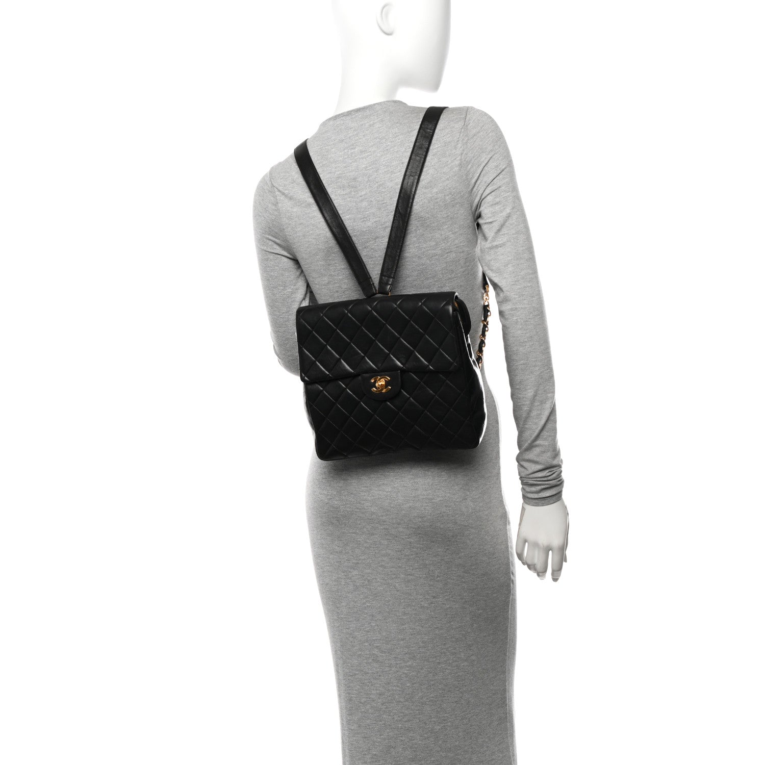 Chanel Lambskin Quilted Backpack Black 2 of 12