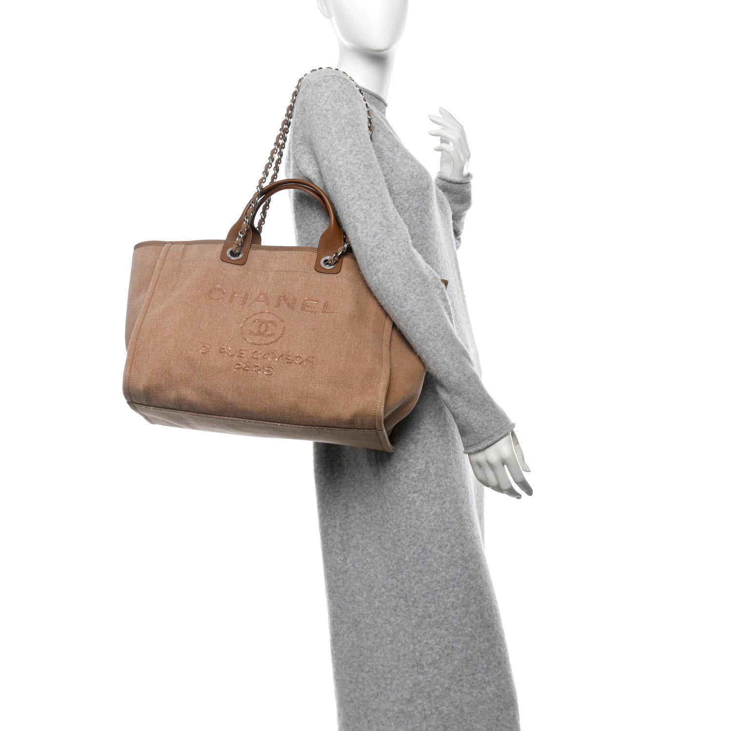 Chanel Canvas Sequin Medium Deauville Tote Ecru 2 of 14