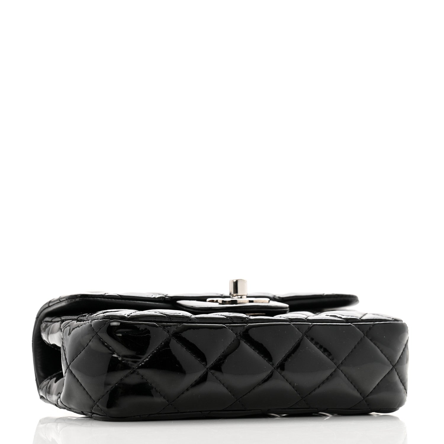 Chanel Patent Calfskin Quilted Extra Mini Rectangular Flap Black 4 of 12